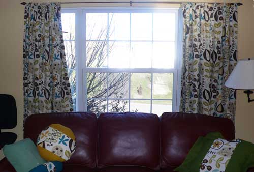 Tab top curtains.